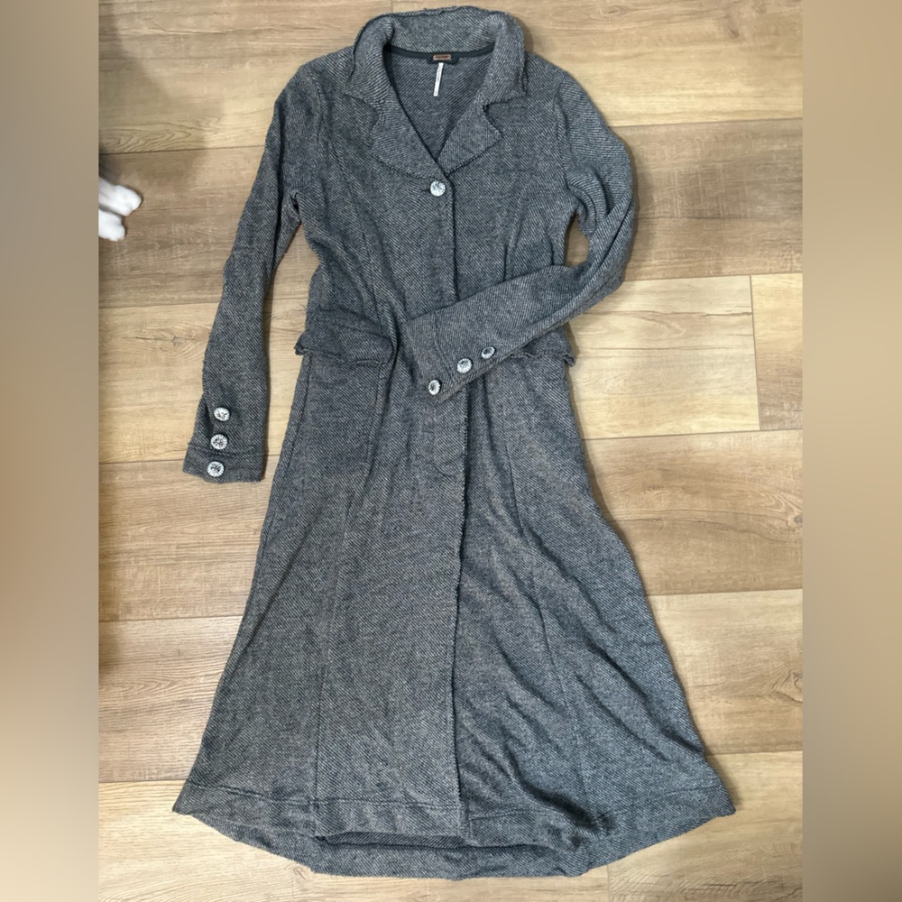 Free People gray long light coat